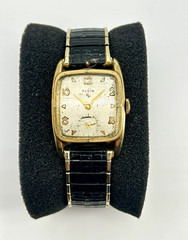 Vintage Elgin 17 Jewel Manual Wind Tank Watch Gold Filled Small Seconds Runs