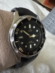 Vintage Casio 343 MMA-200W quartz analog-digital diver watch from the late 1980s