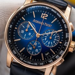 Audemars Piguet Code 11.59 18K Rose Gold Chronograph Blue Men’s Watch 26393OR