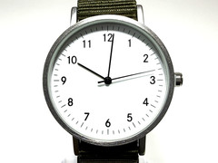 Japan Standard Products Casual Analog Field Watch White Face NATO Cloth Strap
