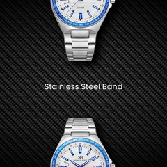 Kenneth Scott Men’s Analog Casual Watch | White Dial, Silver Case & Strap