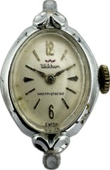 Vintage Waltham Ladies Mechanical Wristwatch Swiss Made Chrome Plated