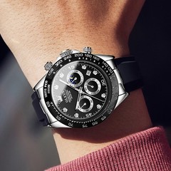 Waterproof Watch OLEVS Quartz Luxury Business Luminous Date Men’s Men Strap