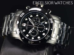 NEW Invicta Men’s 48mm Pro Diver SCUBA Chronograph COMBAT Triple Black SS Watch
