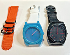 Nixon Minimal The Time Teller New Battery/New Strap Mens Watch Lot (2) 39MM