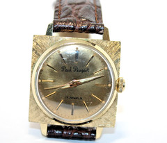 Vintage PAUL PEUGEOT Gold Tone Satin S/Steel Case & Back ST92 Hand Wind Unisex