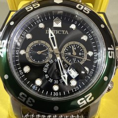 Invicta Pro Diver Atlas Men’s Watch – 48 Green & Black Bezel Steel Mesh band