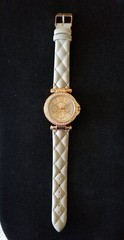 Unbranded Rose Gold Tone Watch Crystal Bezel Faux Band 6″ to 7.5″ New Battery
