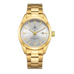 Kenneth Scott Men’s Analog Casual Watch | White Dial, Gold Case & Strap