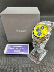 SEIKO SND409 Chronograph Yellow × Navy Stainless Steel Quartz Watch Men’s
