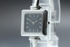 [Near MINT] GUCCI 1900L Silver 20mm Black Dial Quartz Women’s Watch From JAPAN