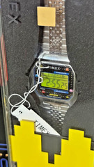 TIMEX x PAC-MAN T80 34mm Silver Digital Watch 40th Anniversary Indiglo Deadstock