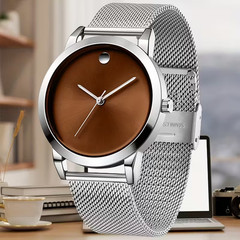 Fashion Stainless Steel Band Watches Casual Simple Watches Men Gift