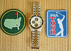 MASTERS GOLF CLASSIC COMBO SEIKO 150 TU-TONE CHRONO CHRONOGRAPH WATCH BOXED SET