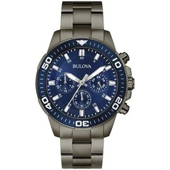 Bulova Men’s Chronograph Sport Gray Blue Dial Quartz Watch 42MM 98A314