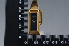 [Near MINT] GUCCI 1500L 13mm Black Dial Bangle Quartz Women’s Watch from JAPAN