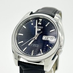Seiko 5 7S26 01V0 Blue Dial 21J Automatic Watch Wrist 14.5 19cm Case 37mm