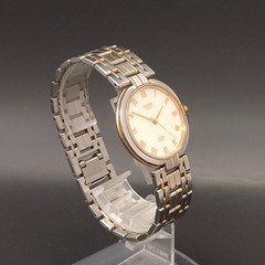 Vtg 1990 N MINT Citizen CQ Exceed Buros 5637-F60366 Ivory Qz 33mm Mens Watch JP