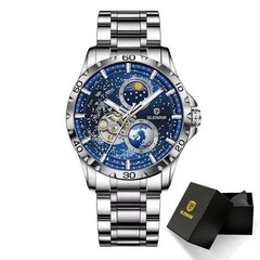 42MM GLENAW Men’s Automatic Watch Luxury Waterproof Stainless Steel Luminous NEW