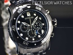 NEW Invicta Men’s 48mm Pro Diver SCUBA Chronograph COMBAT Triple Black SS Watch