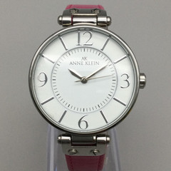 Anne Klein Diamond Accent Watch Womens 34mm White Dial Pink Leather New Battery