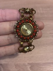 Red Gemstone Quartz Women’s Watch