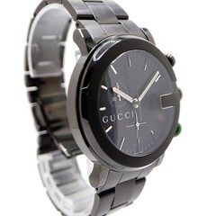 GUCCI G Chrono YA101331 / 101M Stainless Steel Diamond 44mm Wristwatch #KNW2673