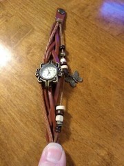 Vintage Yulan Butterfly Leather Ladies watch, running w/new battery installed M