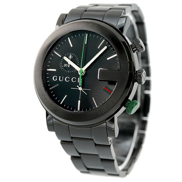 Unused GUCCI 101M YA101331MSS-BLK Black PVD Chronograph Men’s Watch in Box​