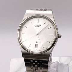 Citizen CQ Quartz Mens Watch Wrist 15cm 5.9in Case 32.5mm Silver Date