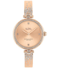 COACH PARK 14503651 ROSE GOLD DIAL & CRYSTAL BANGLE BRACELET 30MM WOMENS WATCH