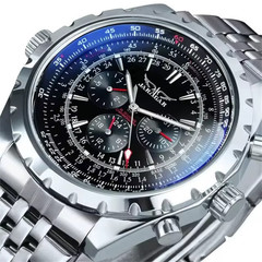 JARAGAR Automatic Mechanical Calendar Stainless Steel Waterproof Men Watch