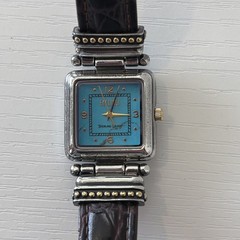 ECCLISSI Southwest Turquoise Face 9.5 Ladies .925 Sterling Silver Watch 22490