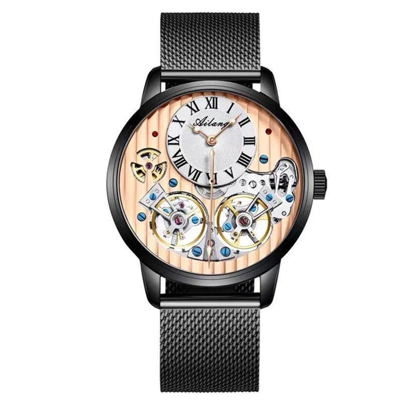 AILANG Men’s Automatic Watch Double Tourbillon Mechanical Luminous Waterproof