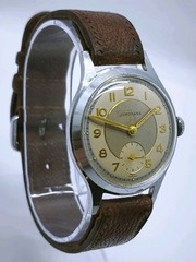 Vtg 1950s Junghans Cal 93 Mechanical Military Style 32 Gents Watch Bullseye Face