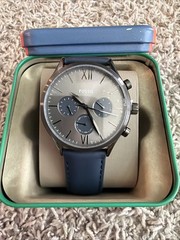Fossil Fenmore Midsize Chronograph Grey Navy Blue BQ2901 Men Watch