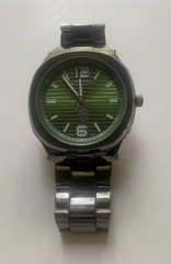 US Polo Assoc. Quartz Watch Black Green Dial Gunmetal Adjustable Band SR626SW
