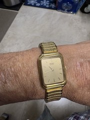 Vintage Seiko 5 Jewel Watch, Sharp Gold Tone, Great Look! Keeps Great Time