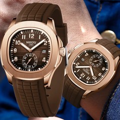 NIBOSI Luxury Men‘s Watches Business Waterproof Male Luminous Silicone