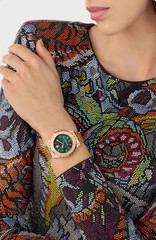 $595 Philipp Plein New Heaven Ladies Watch PWPOA0824 Rose Gold Green Auth
