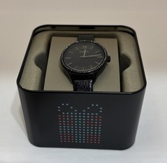 FOSSIL BQ3427 Black IP Stainless Steel Crystal Dial PU Strap Watch Tested