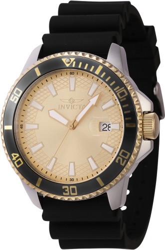NEW Invicta Men’s Pro Diver 45mm Pro Diver Quartz Gold/Black/Silver Tone Watch