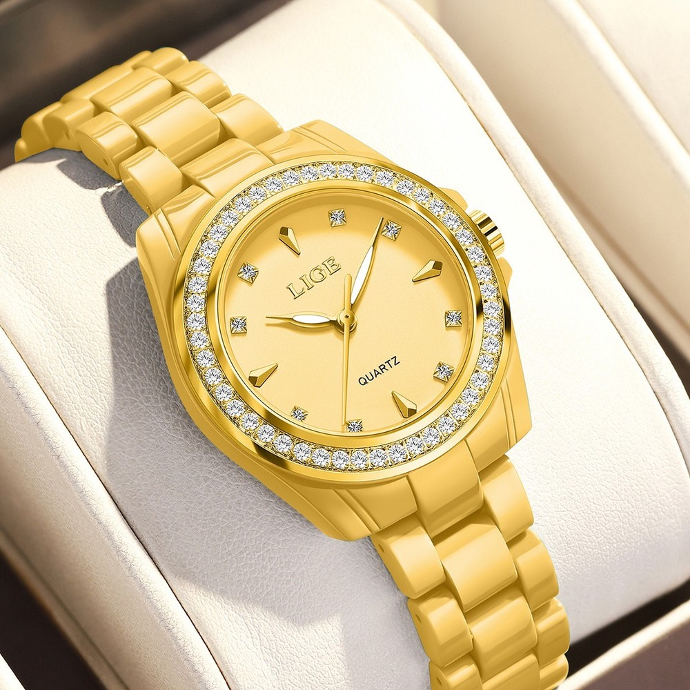 Luxury Fashion Ladies Watch Quartz Ceramic Waterproof Casual Women Wristwatch
