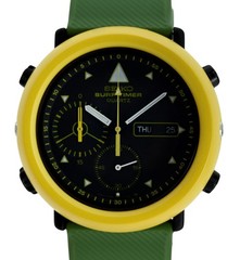 Seiko 42mm Men’s Surf Timer Chronograph Black/ Yellow/ Green Watch- 7A36-700A!