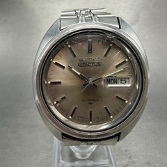Seiko 5 Actus Watch Men 36mm Brown Dial Silver Tone Daydate Round 7019-7070 Runs