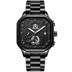 Luxury Men’s Chronograph Watch, Stainless Steel, Waterproof, Luminous, Date, Mil