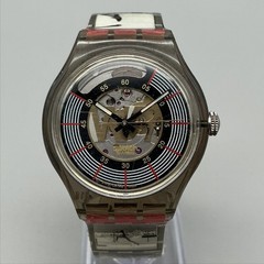 Vintage Swatch Edwin Moses Automatic Men Watch 36mm Skeleton Atlanta 1996