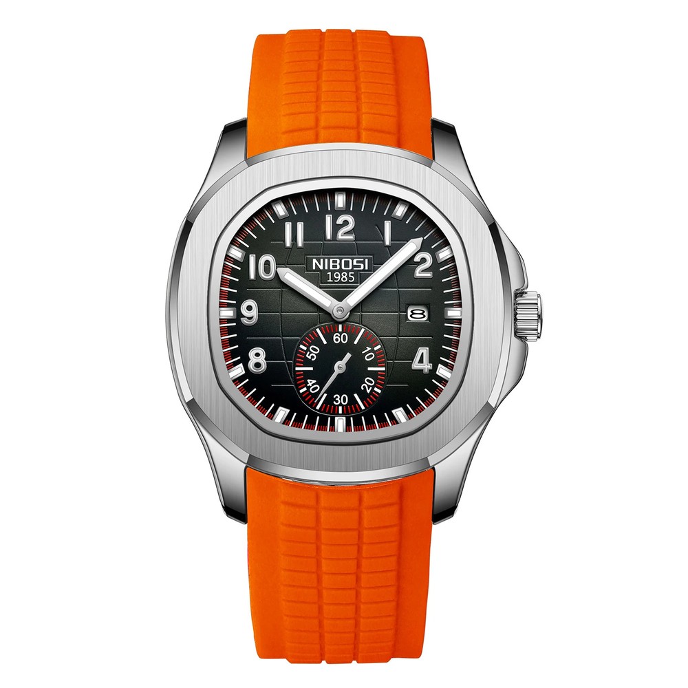 NIBOSI Luxury Men‘s Watches Business Waterproof Male Luminous Silicone