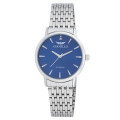 Gianello Genuine Diamond Dial LANZI Round Link Watch Carat Size 1/10
