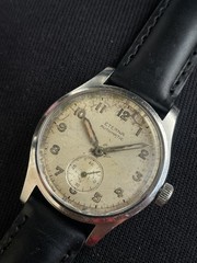 Vintage Eterna Automatic Bumper Watch 1940s Military Dial Swiss Movement